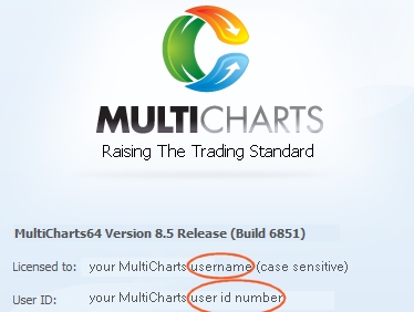 Customer number in MultiCharts